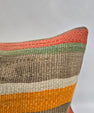 Turkish Hemp Pillow Cushion Natural Brown Orange Pillow Cushion Cover 16" x 24" #9042