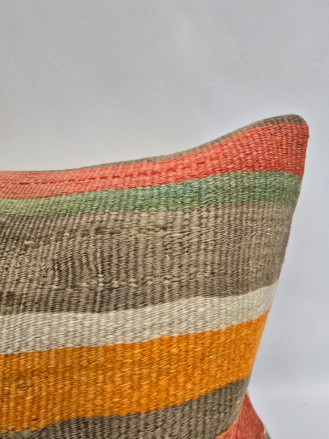 Turkish Hemp Pillow Cushion Natural Brown Orange Pillow Cushion Cover 16" x 24" #9042