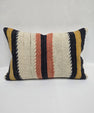 Turkish Hemp Pillow Cushion Natural Blue Yellow Cream Pillow Cushion Cover 16" x 24" #9039