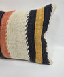 Turkish Hemp Pillow Cushion Natural Blue Yellow Cream Pillow Cushion Cover 16" x 24" #9039