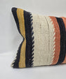 Turkish Hemp Pillow Cushion Natural Blue Yellow Cream Pillow Cushion Cover 16" x 24" #9039