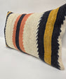 Turkish Hemp Pillow Cushion Natural Blue Yellow Cream Pillow Cushion Cover 16" x 24" #9039