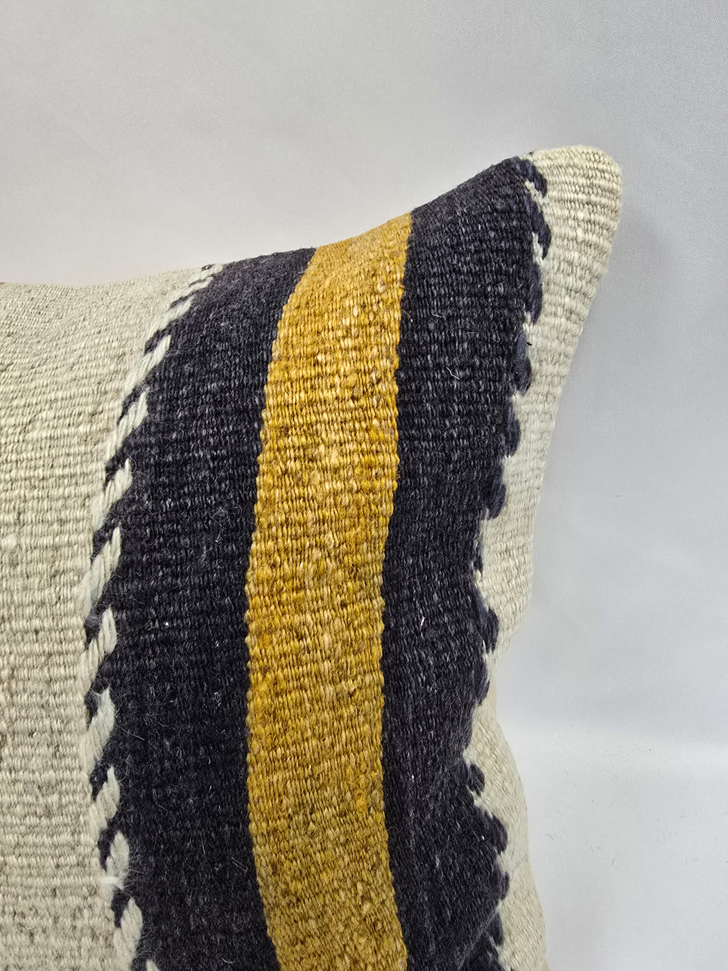 Turkish Hemp Pillow Cushion Natural Blue Yellow Cream Pillow Cushion Cover 16" x 24" #9039