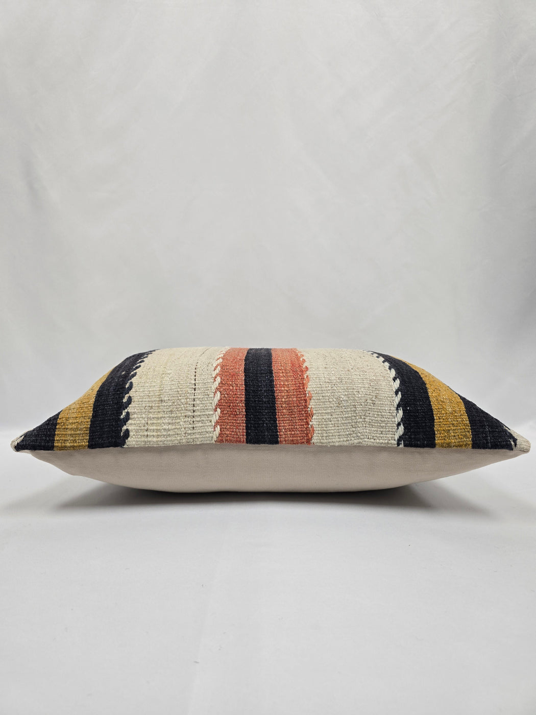 Turkish Hemp Pillow Cushion Natural Blue Yellow Cream Pillow Cushion Cover 16" x 24" #9039