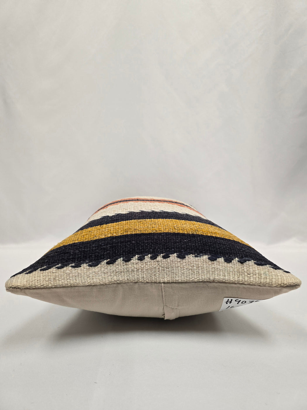 Turkish Hemp Pillow Cushion Natural Blue Yellow Cream Pillow Cushion Cover 16" x 24" #9039