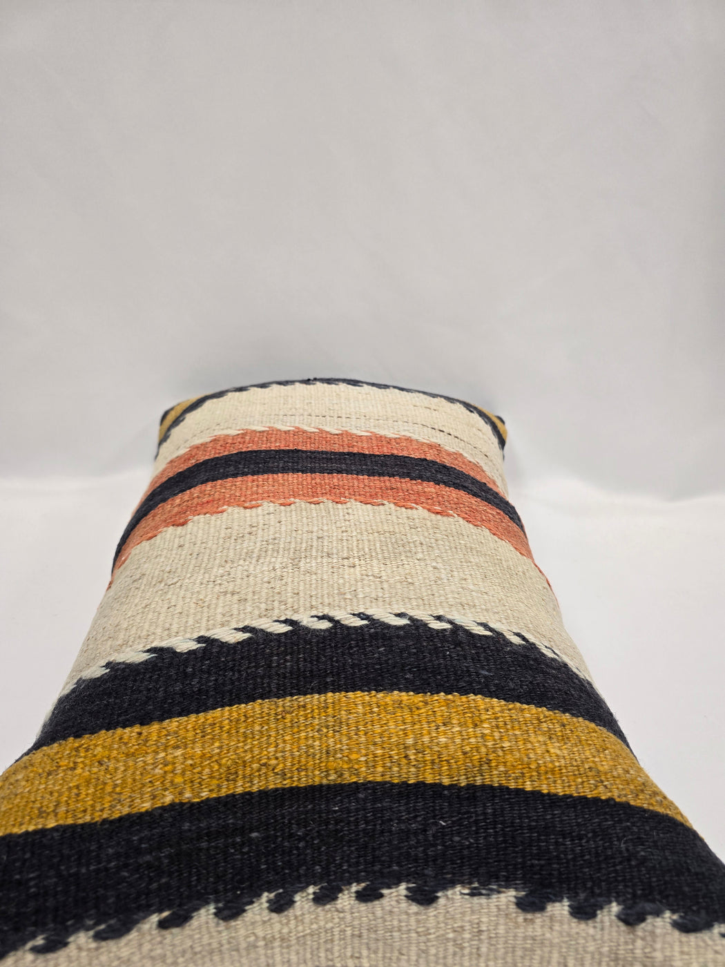 Turkish Hemp Pillow Cushion Natural Blue Yellow Cream Pillow Cushion Cover 16" x 24" #9039