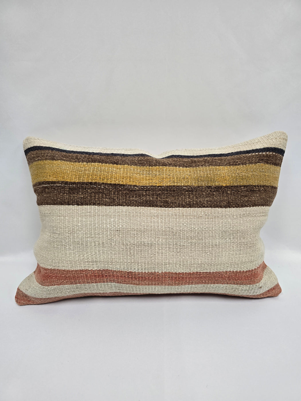 Turkish Hemp Pillow Cushion Natural Brown Cream Pillow Cushion Cover 16" x 24" #9034