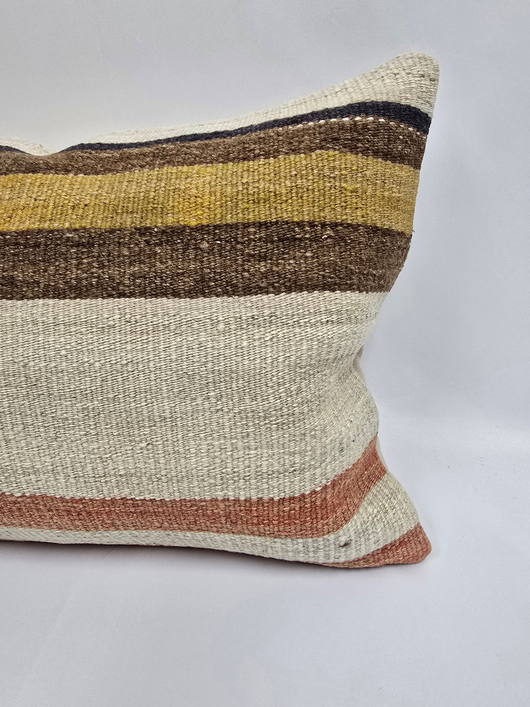 Turkish Hemp Pillow Cushion Natural Brown Cream Pillow Cushion Cover 16" x 24" #9034