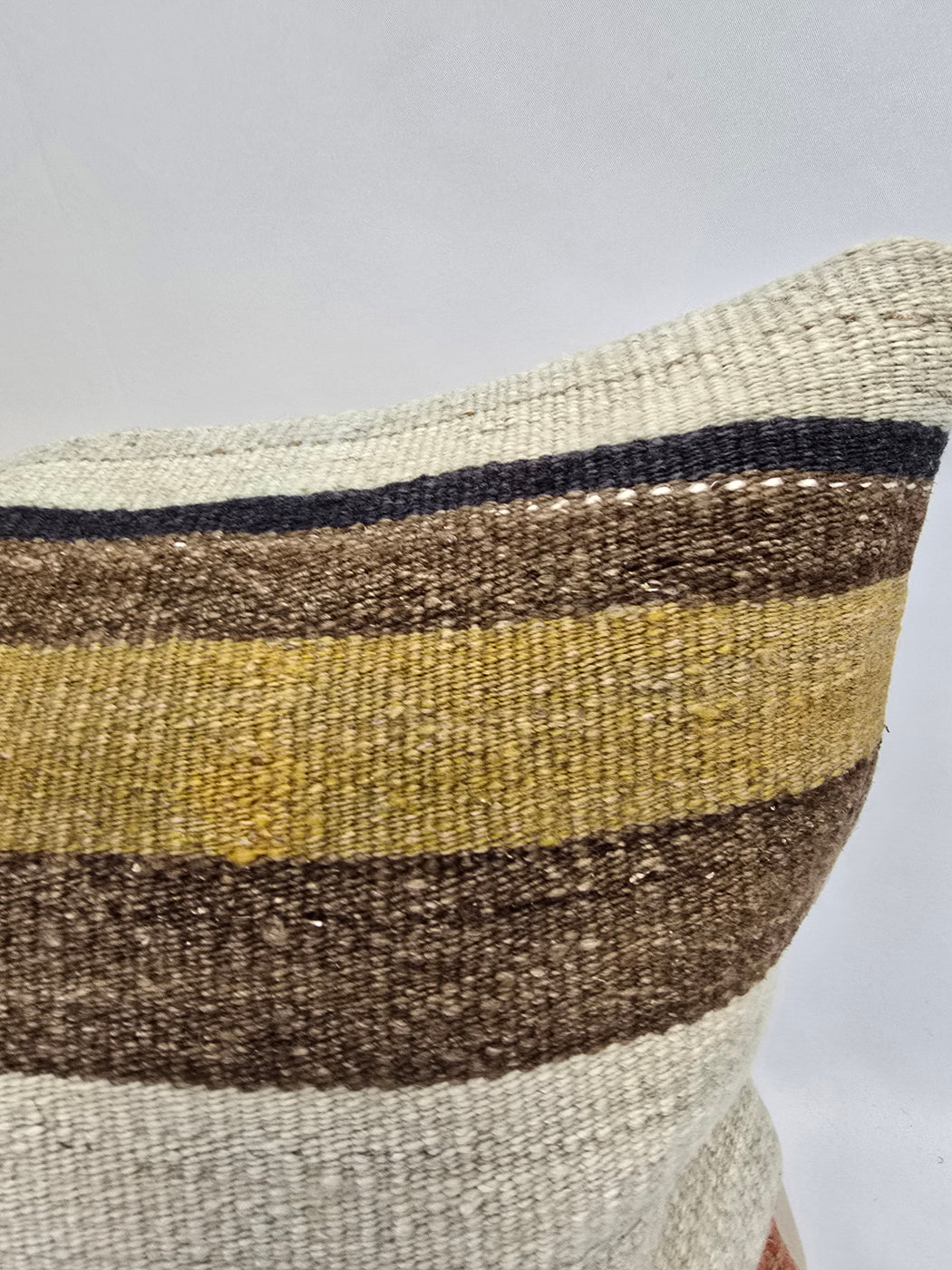 Turkish Hemp Pillow Cushion Natural Brown Cream Pillow Cushion Cover 16" x 24" #9034