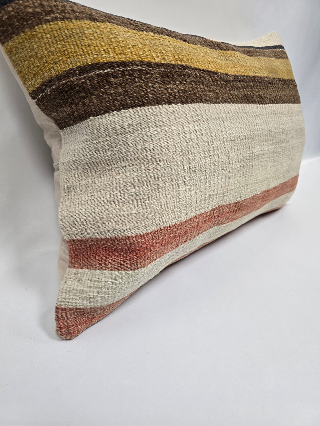 Turkish Hemp Pillow Cushion Natural Brown Cream Pillow Cushion Cover 16" x 24" #9034