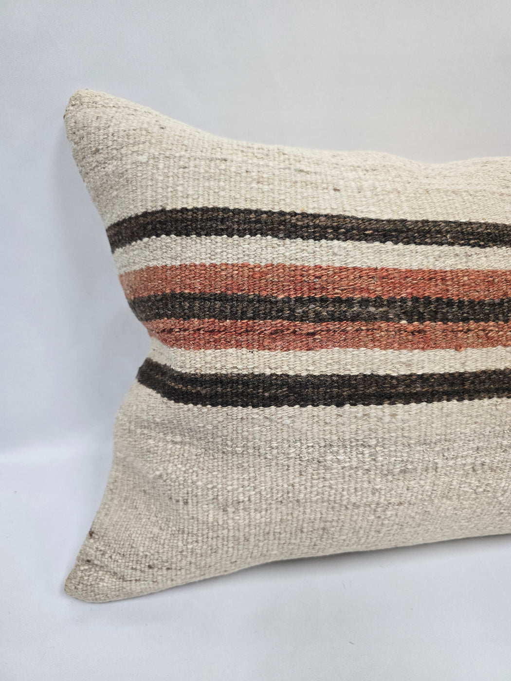 Turkish Hemp Pillow Cushion Natural Cream Brown Pillow Cushion Cover 16" x 24" #9038