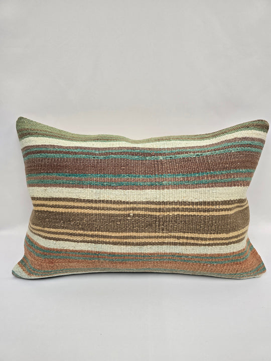 Turkish Hemp Pillow Cushion Natural Cream Brown Pillow Cushion Cover 16" x 24" #9036