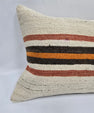 Turkish Hemp Pillow Cushion Natural Cream Black Orange Pillow Cushion Cover 16" x 24" #9030