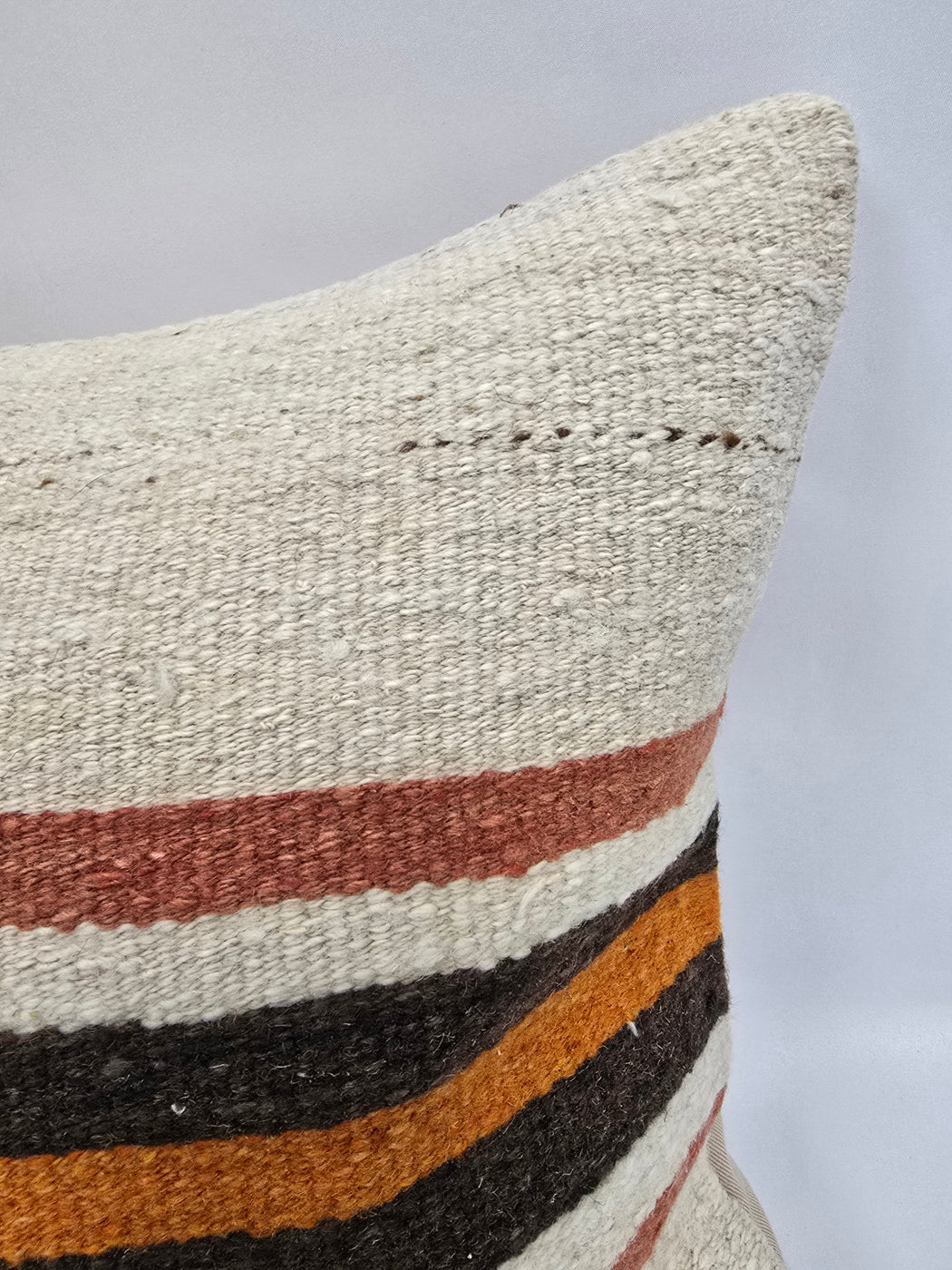 Turkish Hemp Pillow Cushion Natural Cream Black Orange Pillow Cushion Cover 16" x 24" #9030