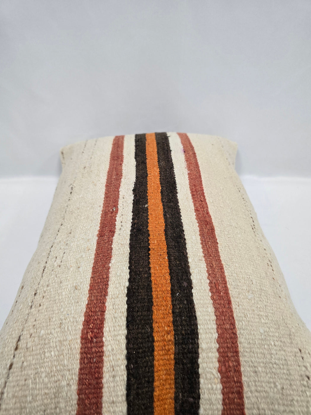 Turkish Hemp Pillow Cushion Natural Cream Black Orange Pillow Cushion Cover 16" x 24" #9030