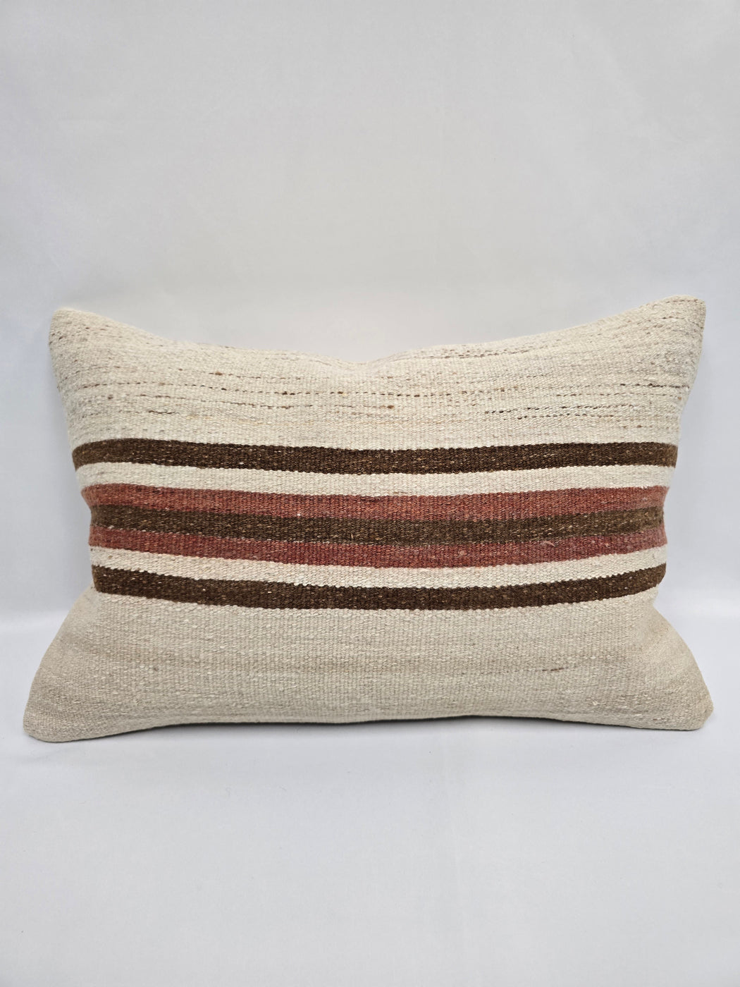 Turkish Hemp Pillow Cushion Natural Cream Brown Pillow Cushion Cover 16" x 24" #9029