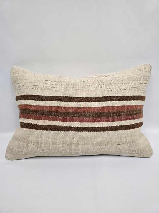 Turkish Hemp Pillow Cushion Natural Cream Brown Pillow Cushion Cover 16" x 24" #9029
