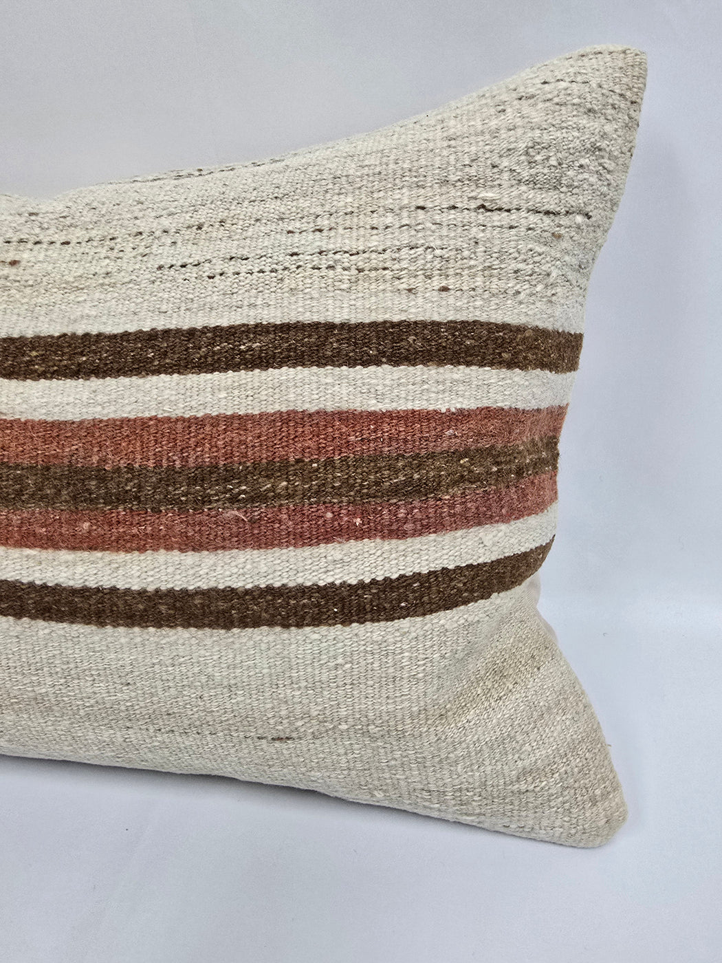 Turkish Hemp Pillow Cushion Natural Cream Brown Pillow Cushion Cover 16" x 24" #9029