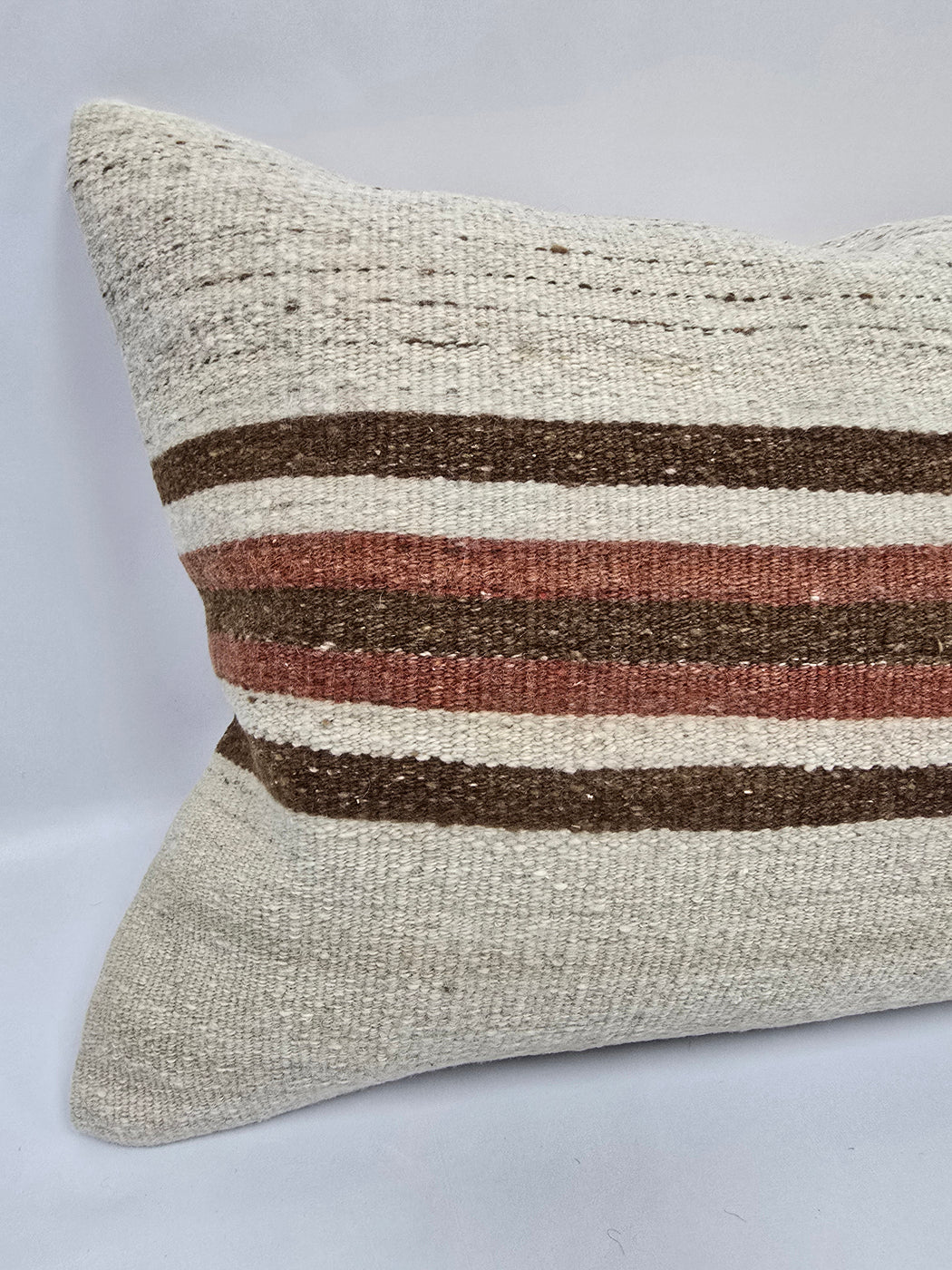 Turkish Hemp Pillow Cushion Natural Cream Brown Pillow Cushion Cover 16" x 24" #9029