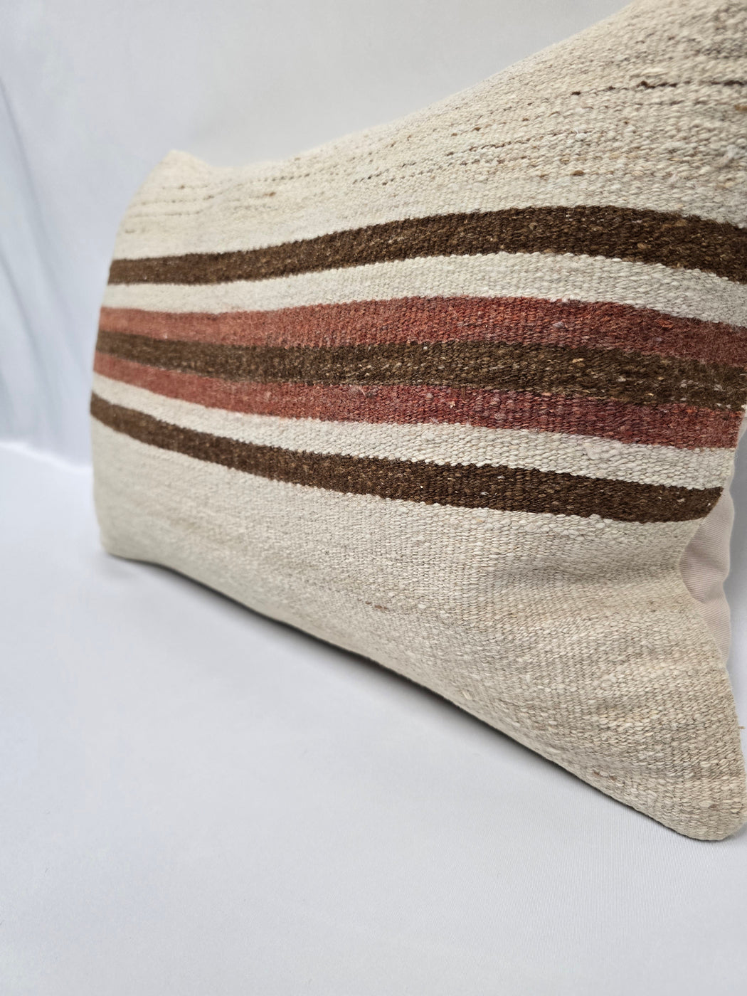 Turkish Hemp Pillow Cushion Natural Cream Brown Pillow Cushion Cover 16" x 24" #9029