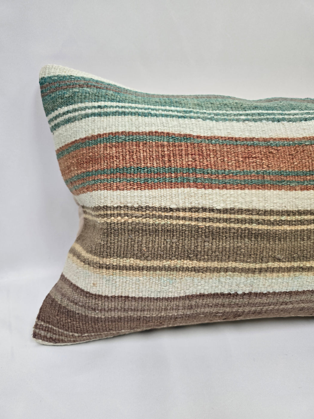 Turkish Hemp Pillow Cushion Natural Cream Brown Pillow Cushion Cover 16" x 24" #9051