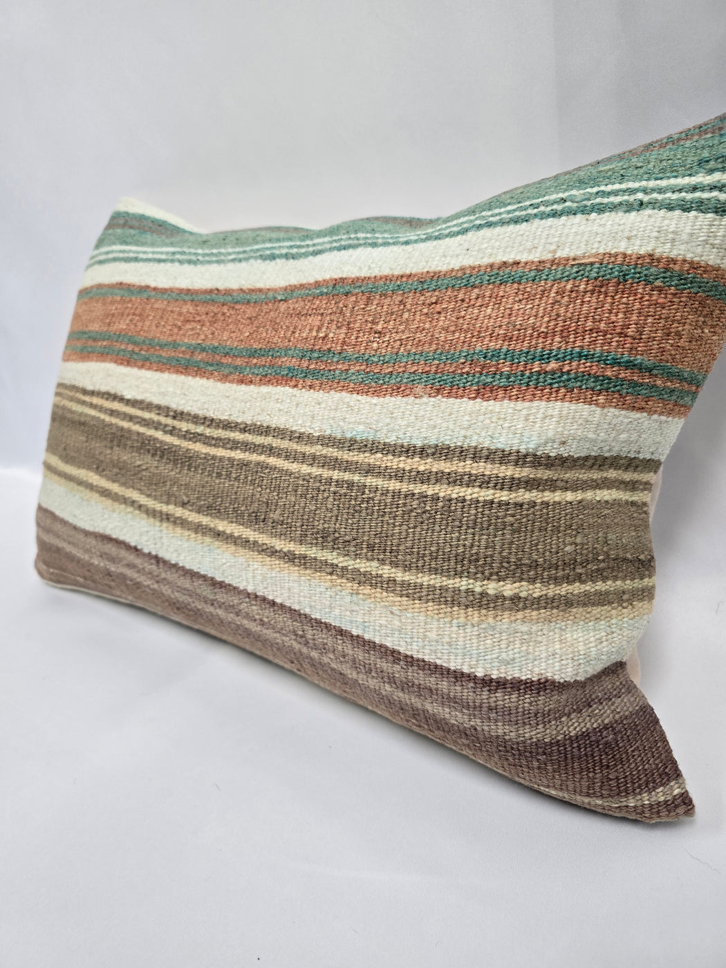 Turkish Hemp Pillow Cushion Natural Cream Brown Pillow Cushion Cover 16" x 24" #9051