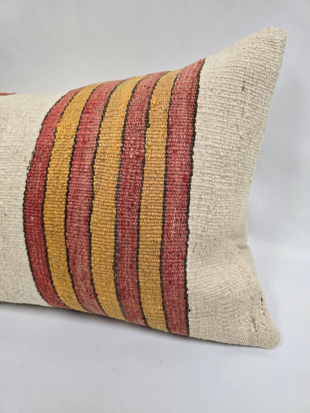 Turkish Hemp Pillow Cushion Natural Cream Red Blue Yellow Pillow Cushion Cover 16" x 24" #9046