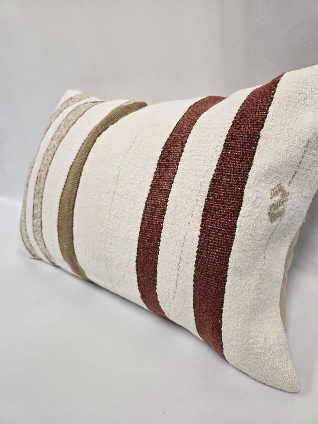 Turkish Hemp Pillow Cushion Natural Beige Brown Green Pillow Cushion Cover 16" x 24" #9044