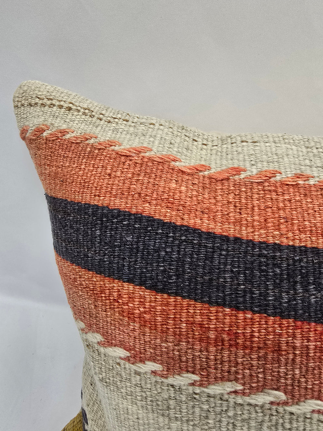 Turkish Hemp Pillow Cushion Natural Beige Orange Pillow Cushion Cover 16" x 24" #9047
