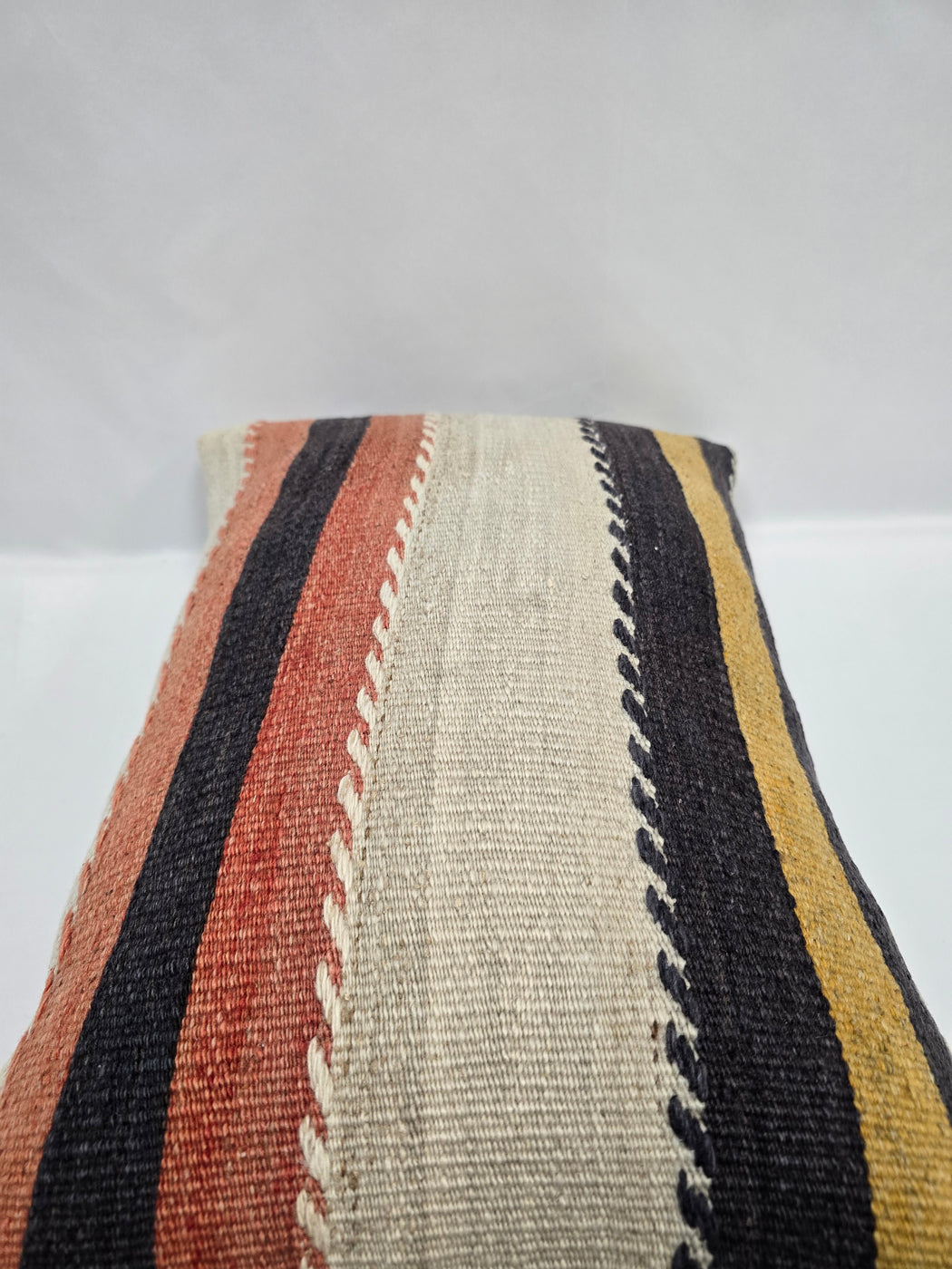 Turkish Hemp Pillow Cushion Natural Beige Orange Pillow Cushion Cover 16" x 24" #9047