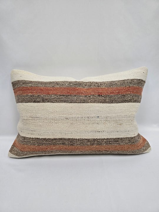 Turkish Hemp Pillow Cushion Natural Cream Brown Pillow Cushion Cover 16" x 24" #9043
