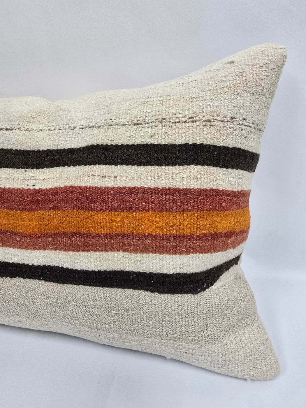 Turkish Hemp Pillow Cushion Natural Red Orange Cream Pillow Cushion Cover 16" x 24" #9025