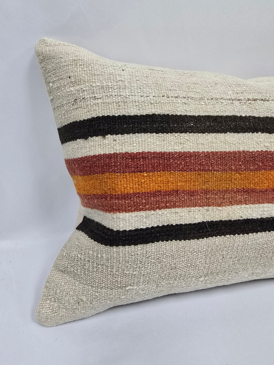 Turkish Hemp Pillow Cushion Natural Red Orange Cream Pillow Cushion Cover 16" x 24" #9025