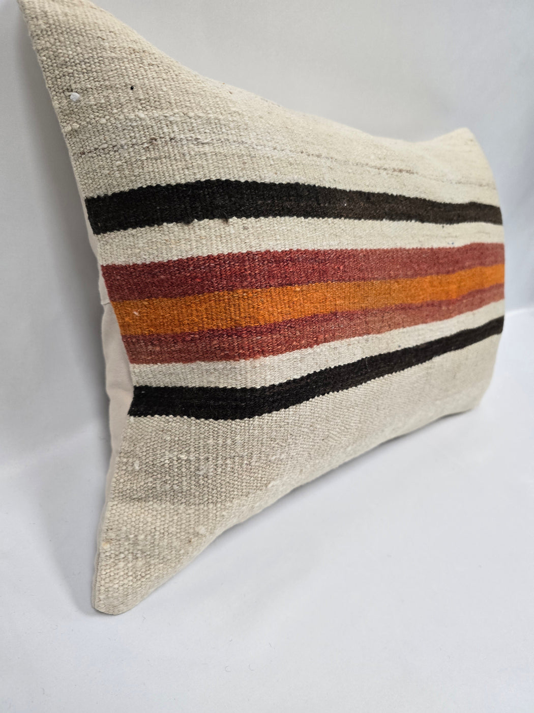 Turkish Hemp Pillow Cushion Natural Red Orange Cream Pillow Cushion Cover 16" x 24" #9025
