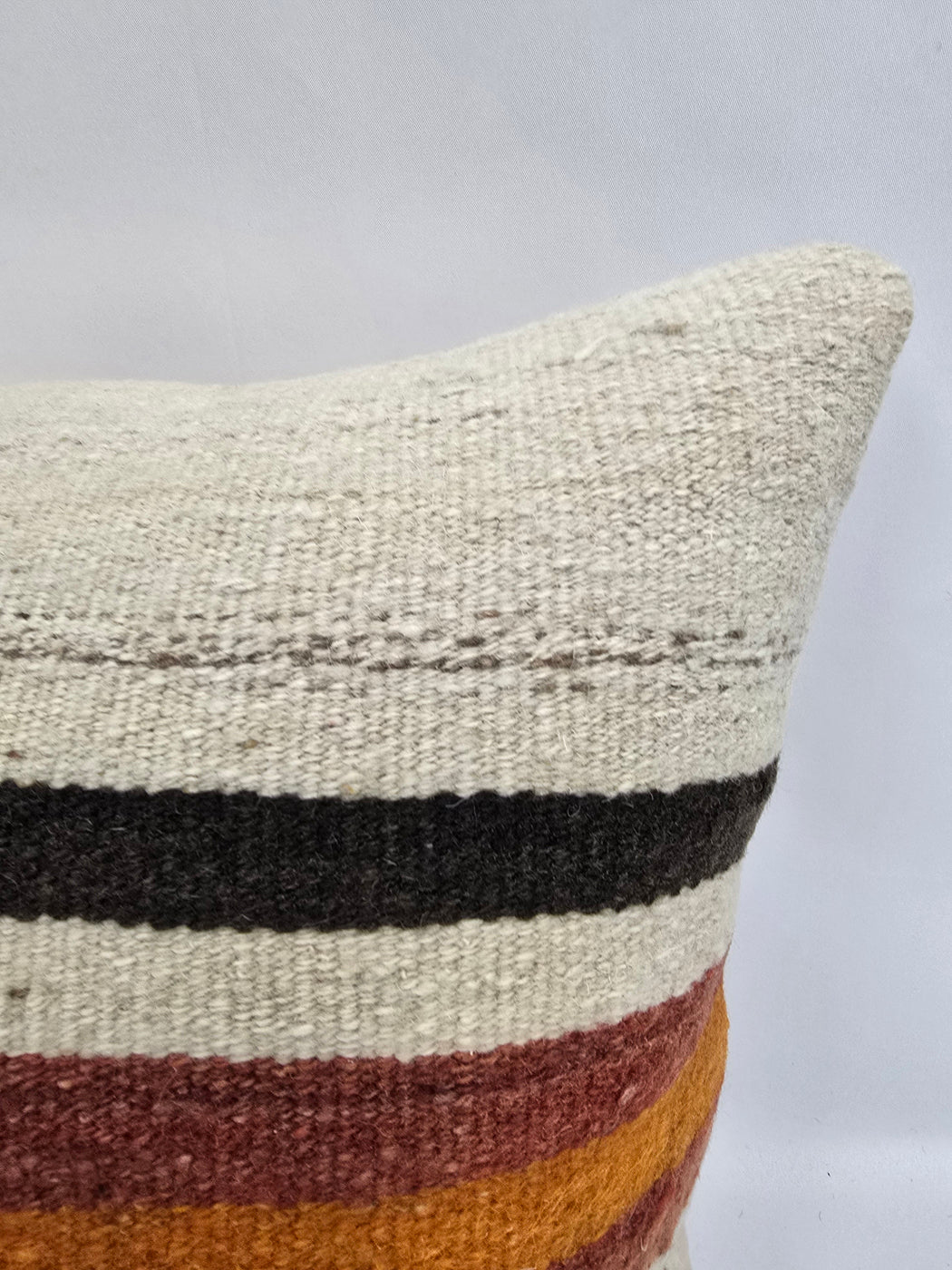 Turkish Hemp Pillow Cushion Natural Red Orange Cream Pillow Cushion Cover 16" x 24" #9025