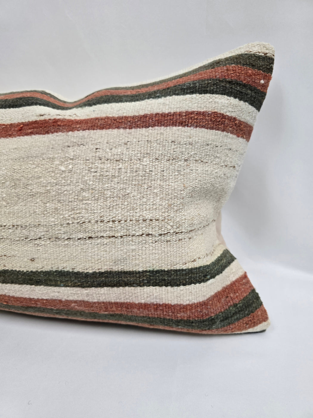Turkish Hemp Pillow Cushion Natural Brown Cream Pillow Cushion Cover 16" x 24" #9021