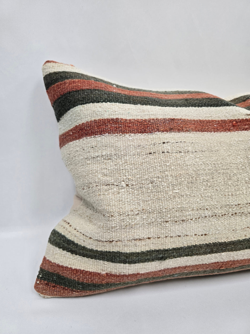 Turkish Hemp Pillow Cushion Natural Brown Cream Pillow Cushion Cover 16" x 24" #9021