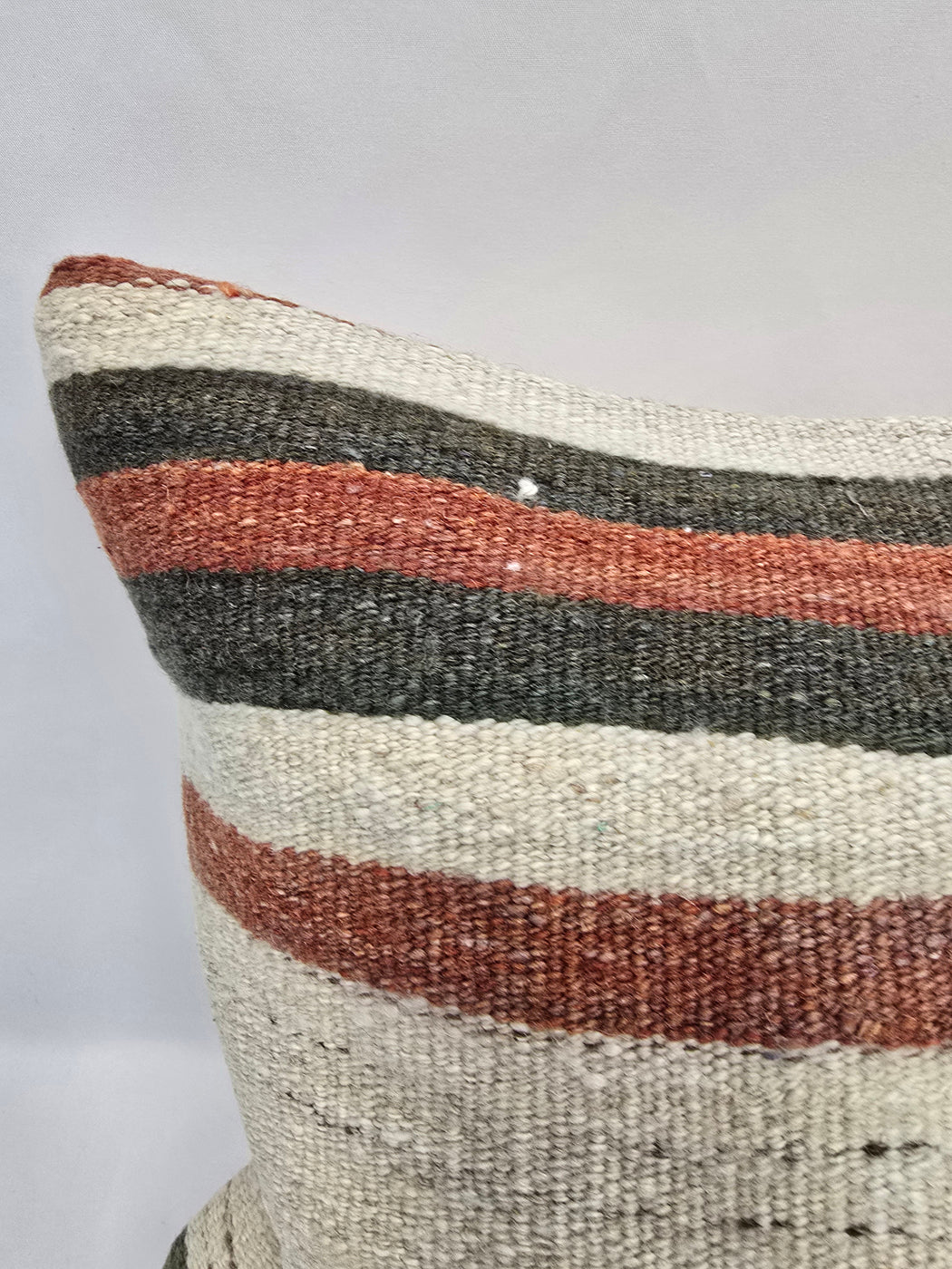 Turkish Hemp Pillow Cushion Natural Brown Cream Pillow Cushion Cover 16" x 24" #9021