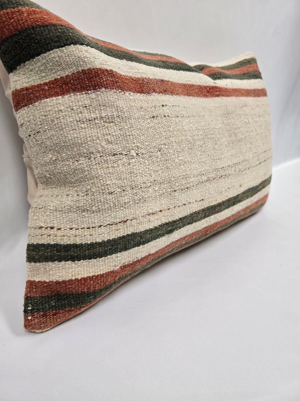 Turkish Hemp Pillow Cushion Natural Brown Cream Pillow Cushion Cover 16" x 24" #9021