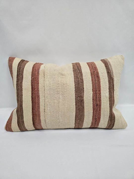 Turkish Hemp Pillow Cushion Natural Cream Brown Pillow Cushion Cover 16" x 24" #9019