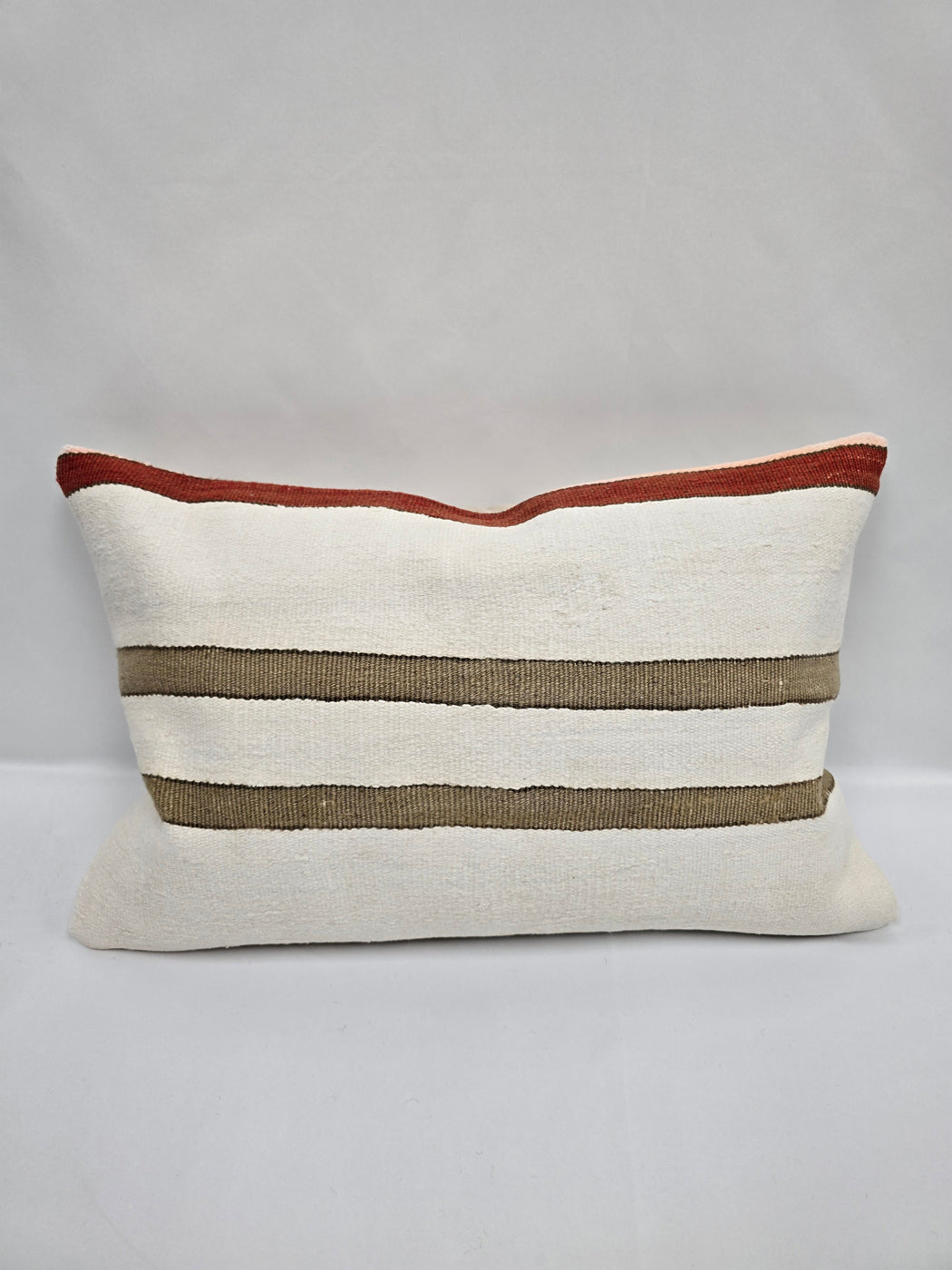 Turkish Hemp Pillow Cushion Natural Cream Green Red Pillow Cushion Cover 16" x 24" #9017