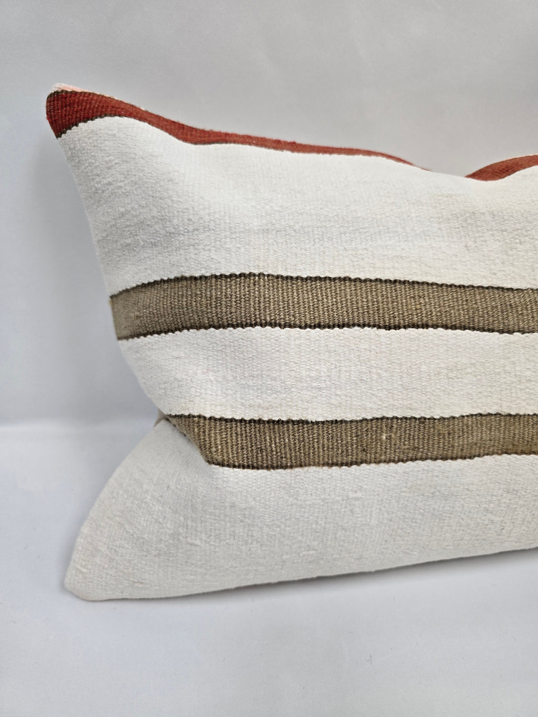 Turkish Hemp Pillow Cushion Natural Cream Green Red Pillow Cushion Cover 16" x 24" #9017