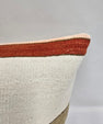 Turkish Hemp Pillow Cushion Natural Cream Green Red Pillow Cushion Cover 16" x 24" #9017