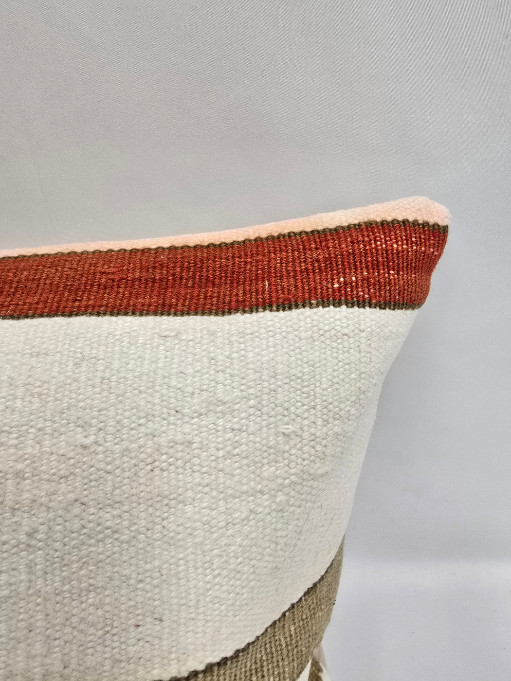 Turkish Hemp Pillow Cushion Natural Cream Green Red Pillow Cushion Cover 16" x 24" #9017