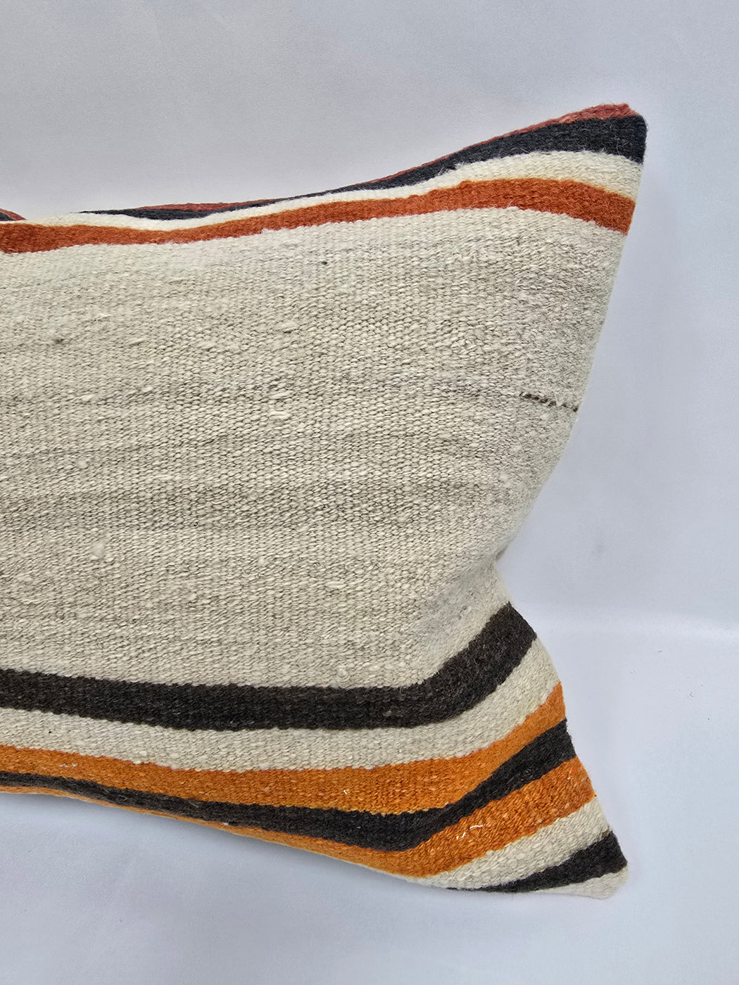 Turkish Hemp Pillow Cushion Natural Cream Brown Orange Pillow Cushion Cover 16" x 24" #9016