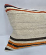 Turkish Hemp Pillow Cushion Natural Cream Brown Orange Pillow Cushion Cover 16" x 24" #9016