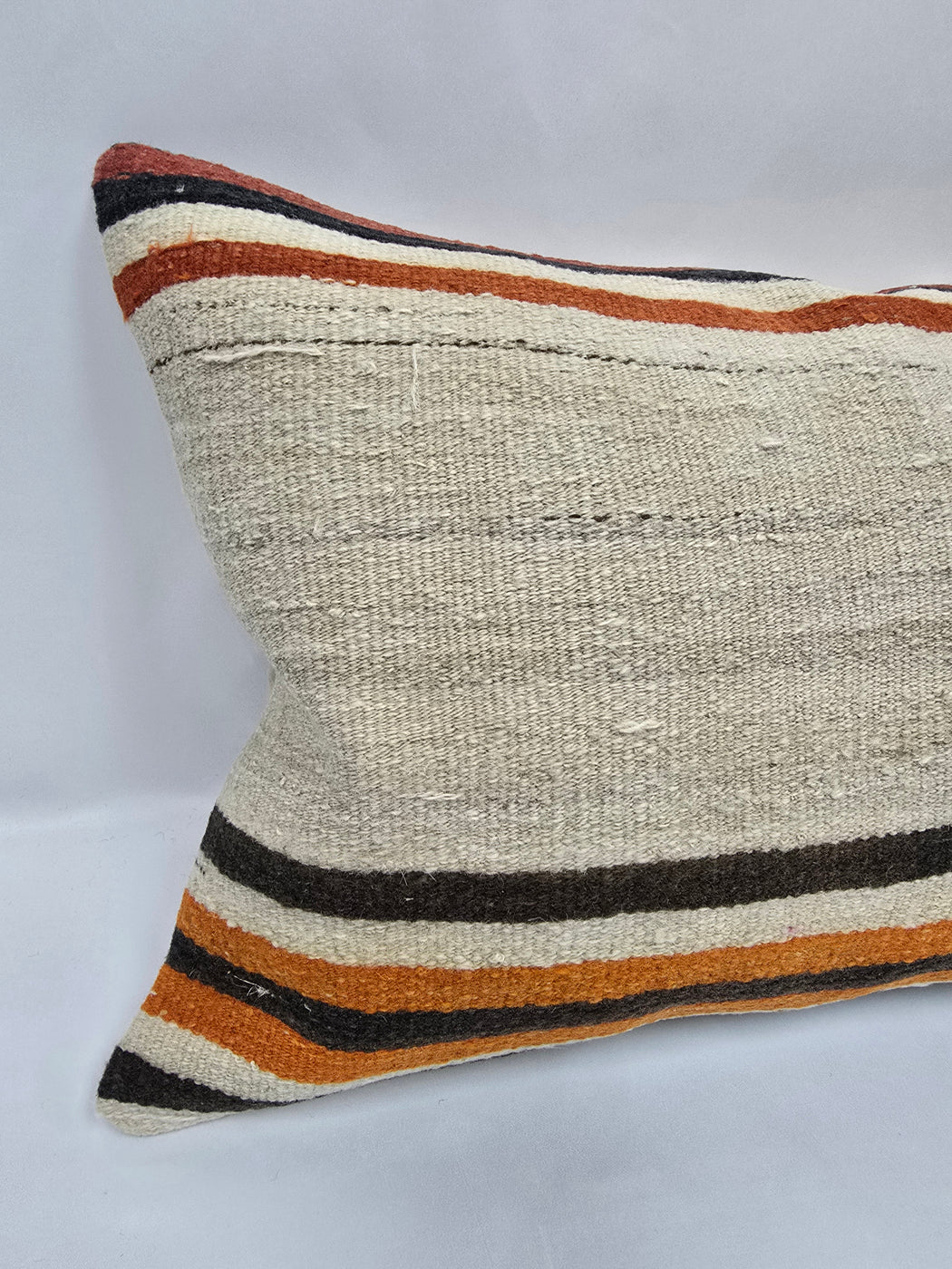Turkish Hemp Pillow Cushion Natural Cream Brown Orange Pillow Cushion Cover 16" x 24" #9016