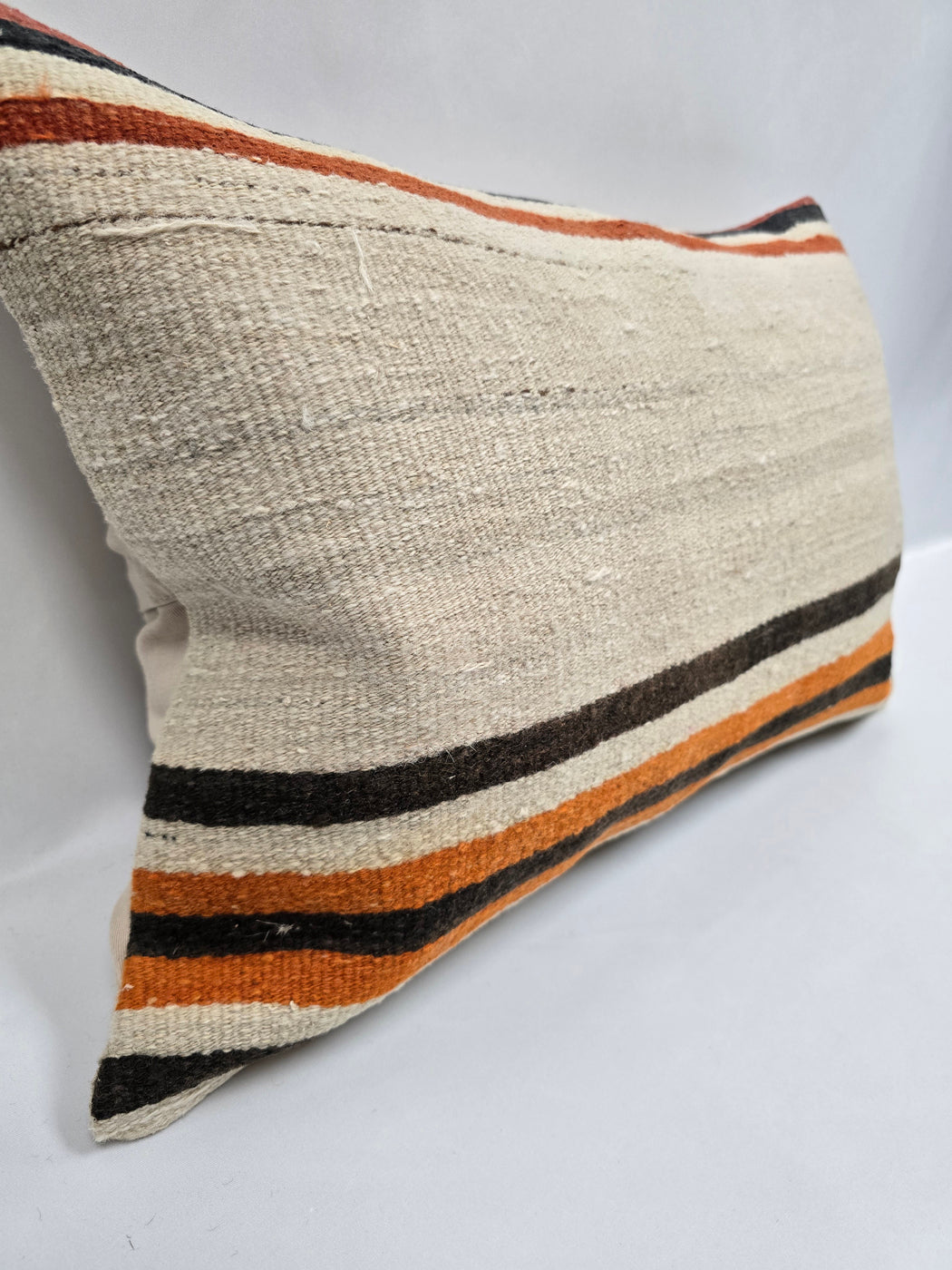 Turkish Hemp Pillow Cushion Natural Cream Brown Orange Pillow Cushion Cover 16" x 24" #9016