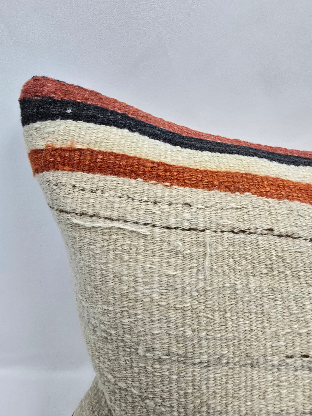 Turkish Hemp Pillow Cushion Natural Cream Brown Orange Pillow Cushion Cover 16" x 24" #9016