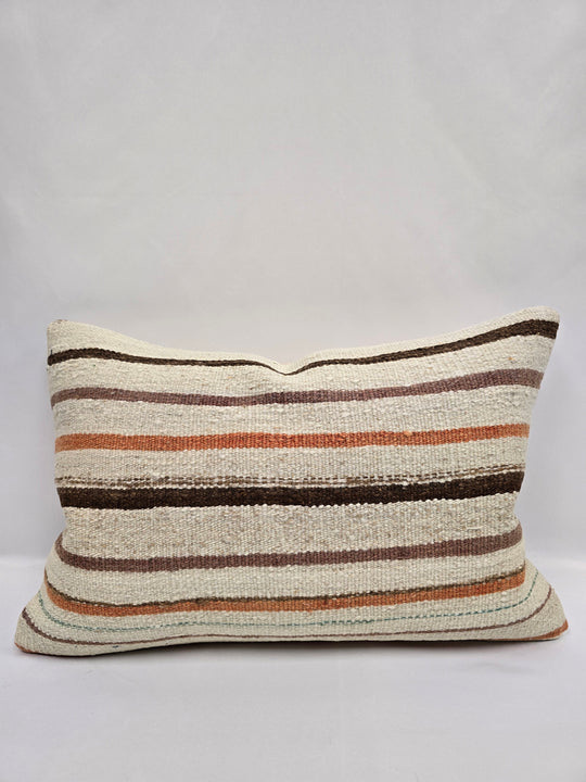 Turkish Hemp Pillow Cushion Natural Cream Brown Green Pillow Cushion Cover 16" x 24" #9014